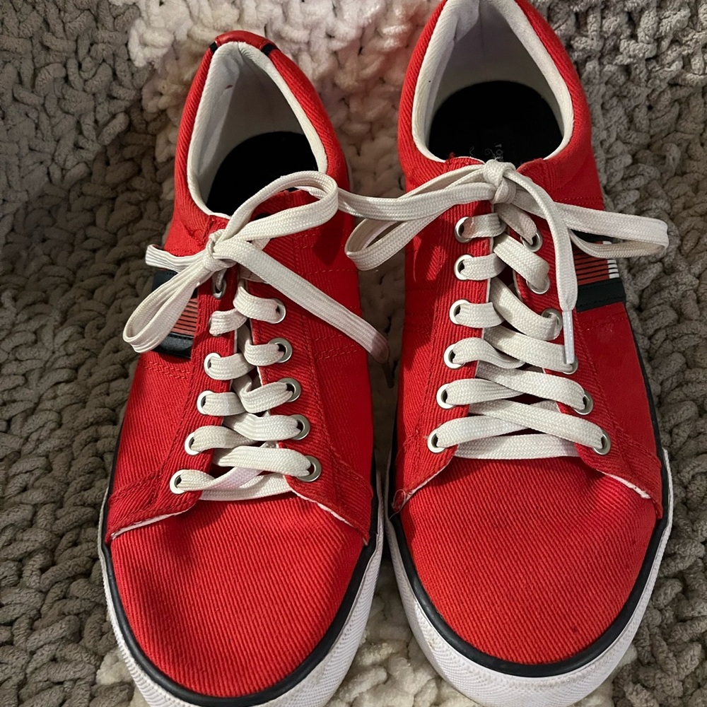 Tommy Hilfiger Red Canvas Sneakers